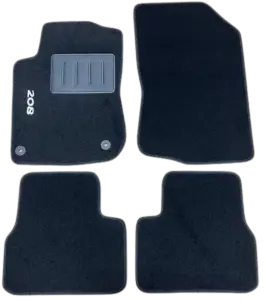 Satisfait Ou Remboursé Kit de 4 Tapis Auto sur Mesure  Peugeot 208 Phase 1 (2012-2015) avec sigle brod&eacute; 208
