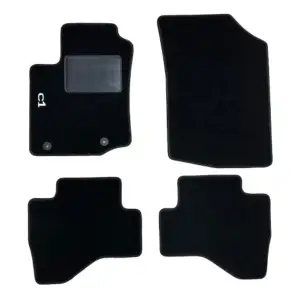 Marque Kit 4 Tapis de sol Auto pour CITROEN C1 depuis 2014, avec sigle C1, moquette noire et clips, Neuf