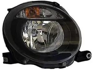 Certifié Phare Optique avant droit pour FIAT 500 phase 1, 2007-2015, H7, (supérieur), noir, Magnetti Marelli