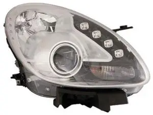 Phare Optique avant droit à LED pour ALFA ROMEO GIULIETTA de 2010 à 2016, H7+H1, fond chromé, Neuf Nouveauté