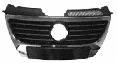 Grille radiateur centrale pour VOLKSWAGEN PASSAT B6 2005-2010, profils chromés, cadre chromé, Neuve Pas Cher