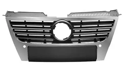 Grille radiateur centrale pour VOLKSWAGEN PASSAT B6 2005-2010, profils chromés, trous capteurs radar Authentique