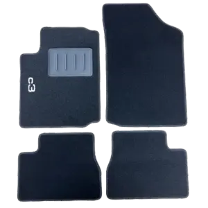 Kit de 4 Tapis Auto sur Mesure ? Citroën C3 (2002?2009) avec sigle brod&eacute; C3 Paiement Sécurisé