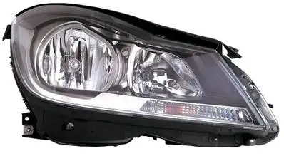 Phare Optique avant droit électrique pour MERCEDES (W204) CLASSE C ph. 2 2011-2014, H1+H1, corp noir, Neuf Usine Directe