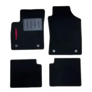 Kit 4 Tapis de sol Auto pour ABARTH 500, 595-695 depuis 2008, avec sigle ABARTH, moquette noire et clips, Neuf Marque