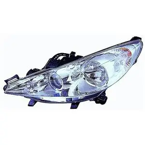 Phare Optique avant gauche lenticulaire pour PEUGEOT 207 SW ph.2, 2009-2013, H7+H7+H1 moteur, chromé Authentique