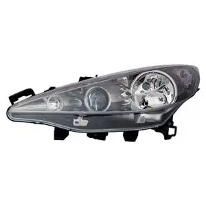Phare Optique avant gauche pour PEUGEOT 207 CC phase 2, 2009-2015, H7+H7+H1, avec moteur, noir, Neuf Meilleur Choix