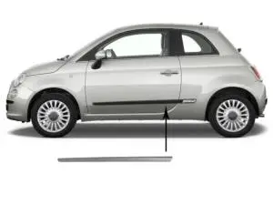 Jusqu’à Épuisement Des Stocks Moulure porte avant gauche pour FIAT 500 phase 1, 2007-2015, baguette Neuve à peindre