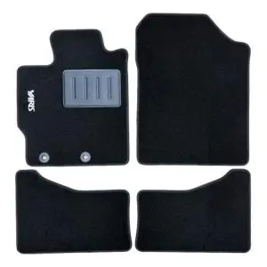 Kit 4 Tapis de sol Auto pour TOYOTA YARIS HYBRID III, 2011-2020, avec sigle YARIS, moquette noire et clips, Neuf Must-Have