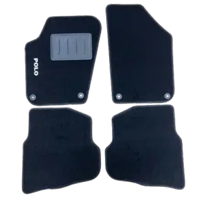 Kit 4 Tapis de sol Auto pour VOLKSWAGEN POLO 2001-2009, avec sigle POLO, avec CLIPS ronds, Neuf Affaire À Saisir