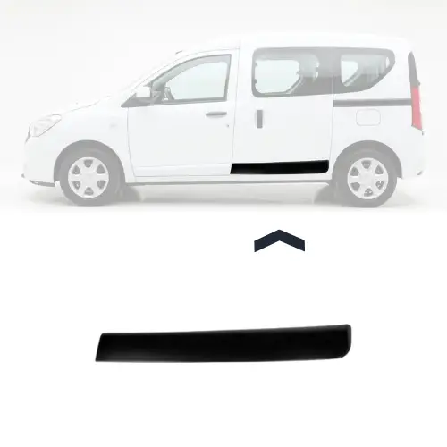 Moulure couverture porte arrière gauche pour DACIA DOKKER phase 1 2012-2017, clips,noire gaufré, Neuve Achat Immédiat