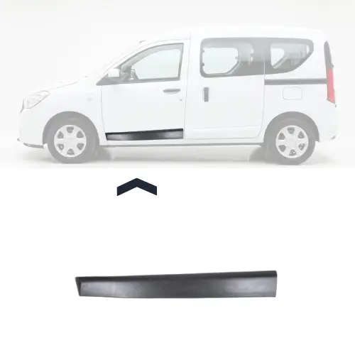 Moulure couverture porte avant gauche pour DACIA DOKKER phase 1 2012-2017, avec clips, noire gaufré, Neuve Vente Flash